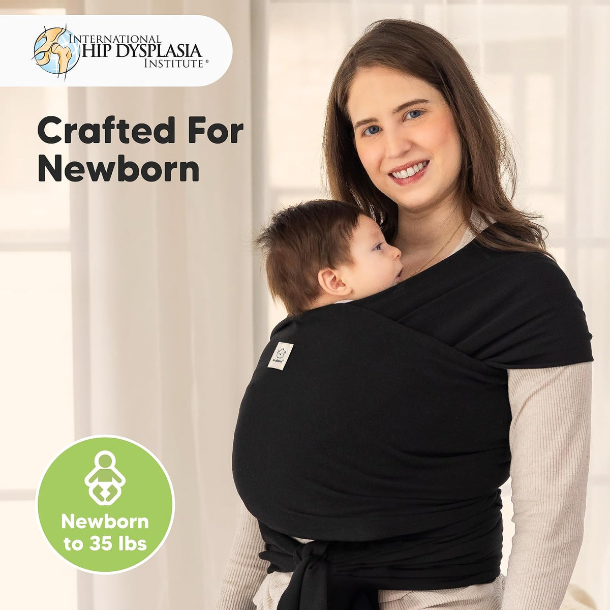 Baby Wrap Carrier, All in 1 Original Baby Carrier (Trendy Black)