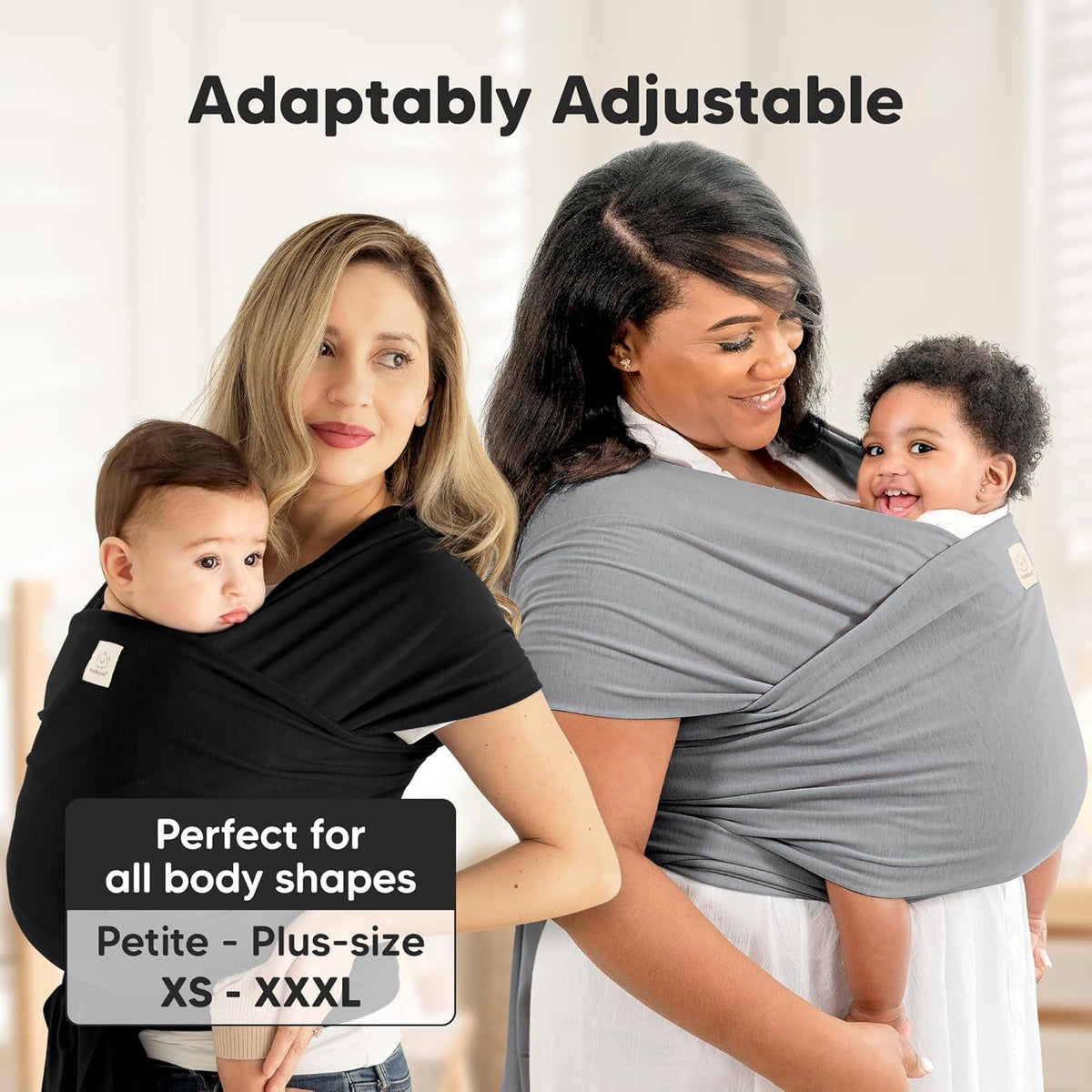 Baby Wrap Carrier, All in 1 Original Baby Carrier (Trendy Black)
