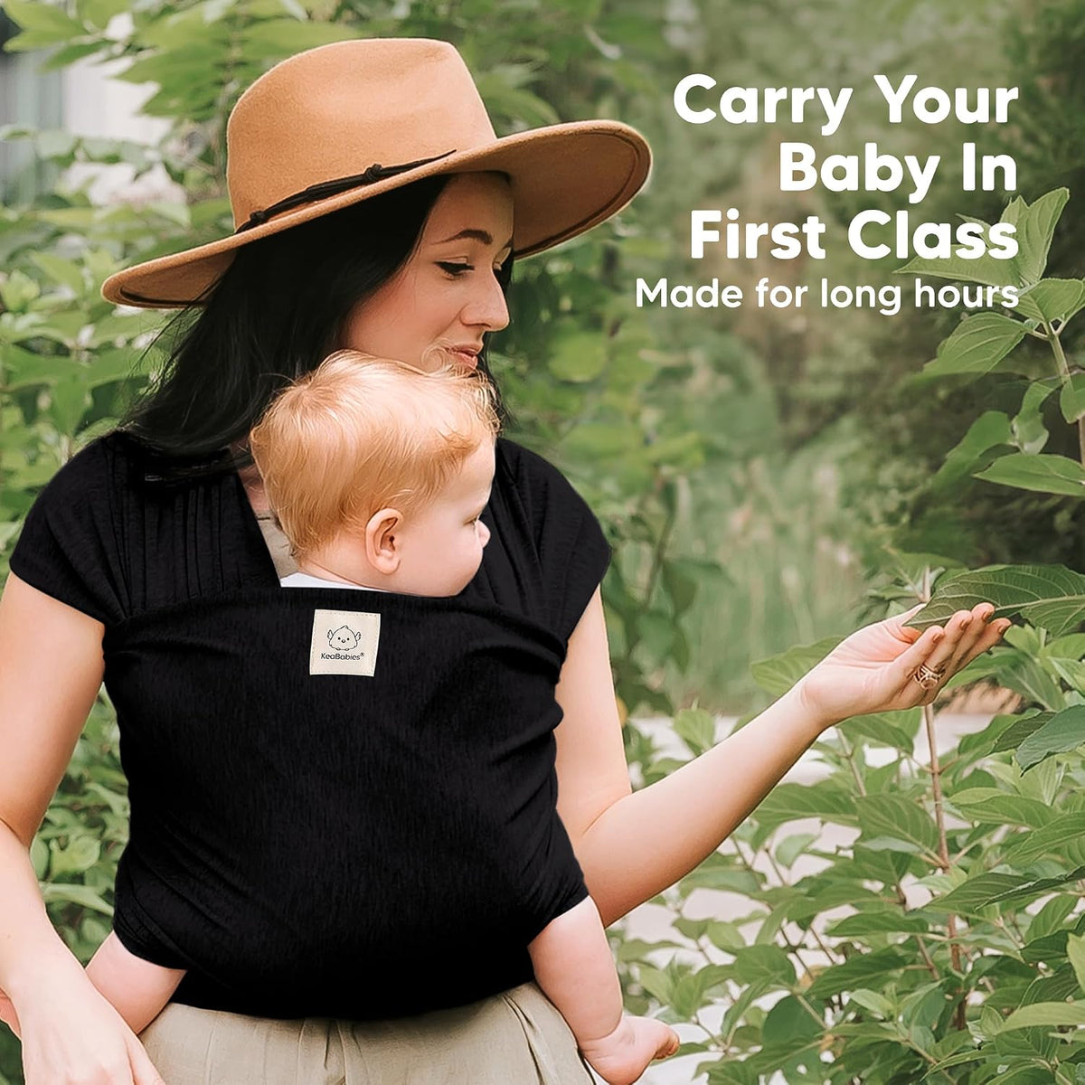 Baby Wrap Carrier, All in 1 Original Baby Carrier (Trendy Black)