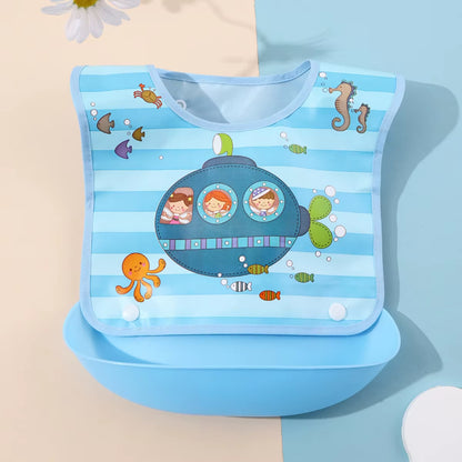 Baby Food Bib Baby Waterproof Bib Three-Dimensional Detachable Food Food Pocket Child Child Saliva Pocket